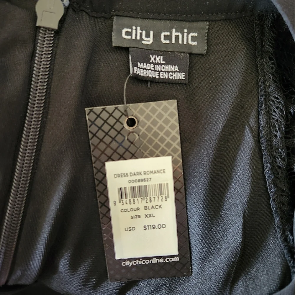 NWT City Chic black "Dark Romance" dress 👗🖤 size XXL - Picture 5 of 7